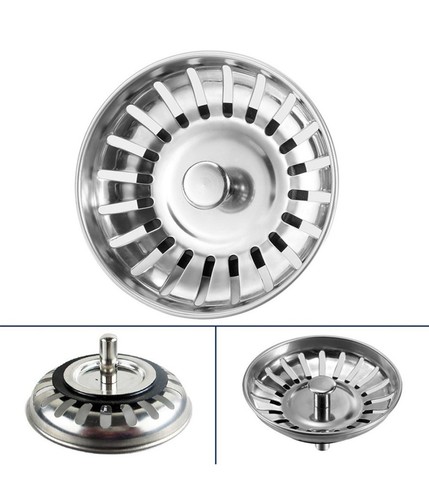 TAPPO LAVELLO 83MM CUCINA RICAMBIO LAVANDINO RIFIUTI SCARICO PILETTA UNIVERSALE - Foto 1 di 4