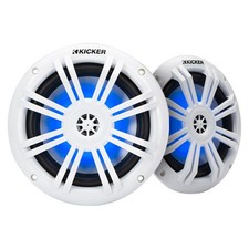 Kicker 51KM604WL KM 6.5" Marine Audio Speaker 2 Way Coaxial 50W RMS with RGB LED