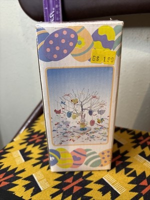 VTG Easter Jubilee Tree w/wooden Bunnies Eggs Ornaments New