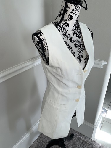 NWT H&M 2024 Limited Edition White Linen-blend Suit Vest Sz XS SOLD OUT Blogger - Picture 8 of 9
