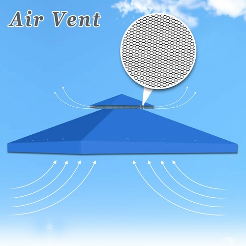 Replacement Canopy 8'X8' 10x10' Gazebo Sunshade 2-Tier Patio Pavilion Cover Top - Picture 65 of 67