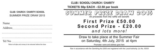 2500 Raffle Tickets - Prize Draw Tickets - - 500 books of 5 - Fundraising - Picture 4 of 5