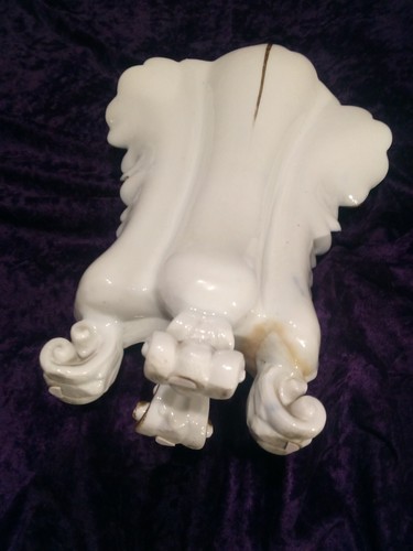 9.75" French Porcelain Ruffled Fan Vase Cobalt Blue Gold Gilt Hand Painted Nice! - Picture 17 of 24