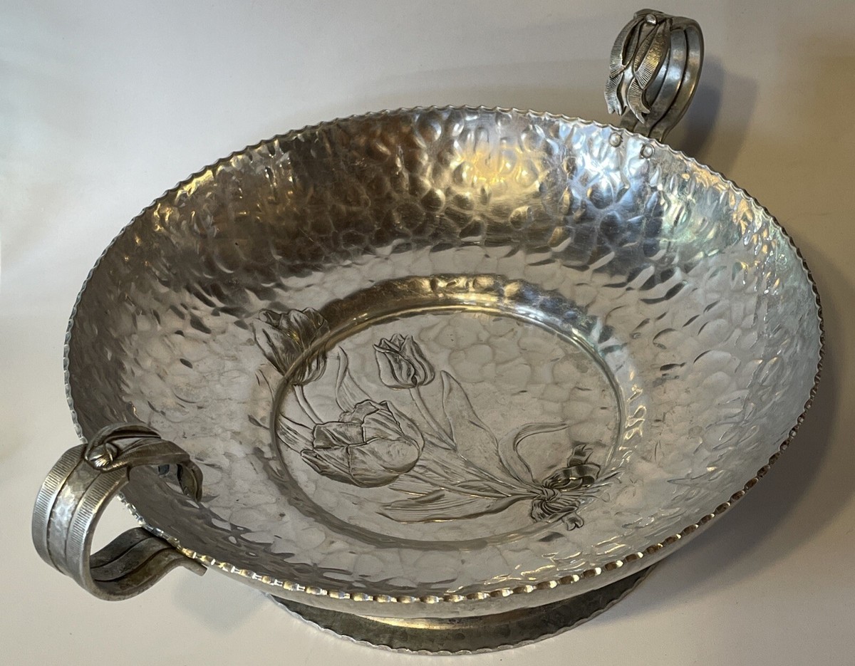 Vintage Tulip Fruit Bowl Rodney Kent Hand Wrought Hammered