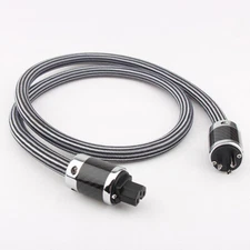 Hi-End OFC Pure Copper Power Cord  Rhodium Plated US Plug HiFi Audio Power Cable