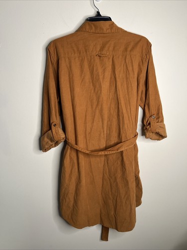 LUCKY BRAND Women's L Button Front Belted Corduroy Shirt Dress NWOT - Picture 2 of 12