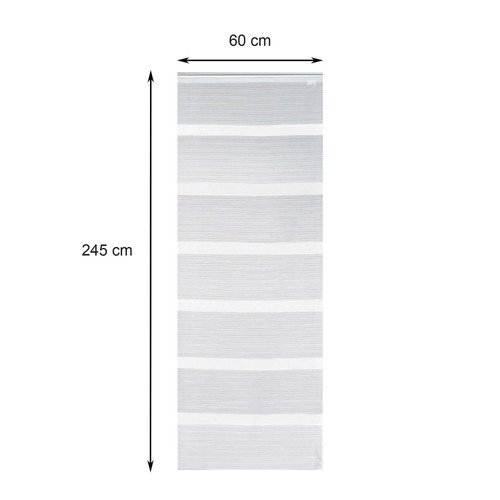 Cortina de superficie 60x245 cm semitransparente a rayas cortina deslizante carro panel - Imagen 25 de 28