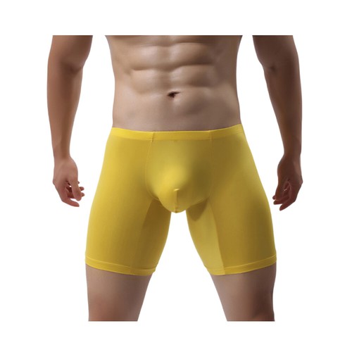 Ice Silk Boxer Briefs Underpants Ultra Thin Bulge Pouch Underwear Men's M-XXXL - Picture 7 of 22
