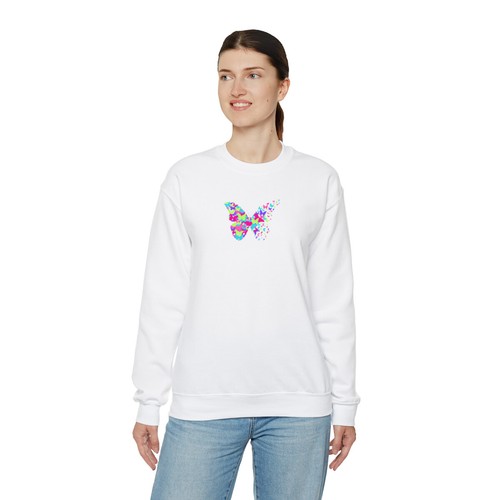BEAUTIFUL BUTTERFLIES HEART -Unisex Heavy Blend™ Crewneck Sweatshirt, GIFT - Picture 13 of 55