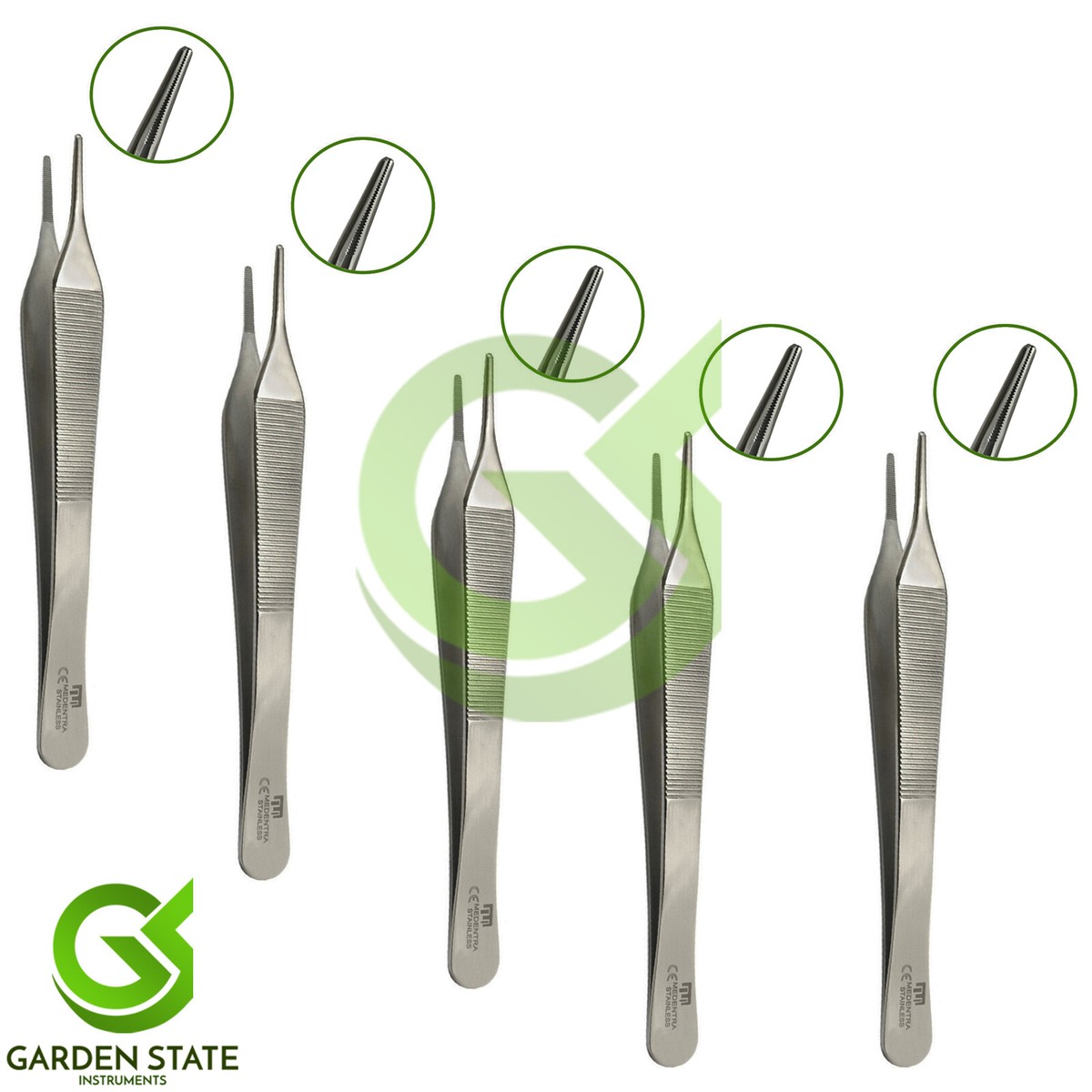 MEDSPO Professional Tweezers | Orthodontic Surgical Medical | Dental Bracket Placing Holding | Cotton Dressing Tissue Forceps | Direct Bonding | Serrated Suture Plier CE (Adson Needle Tweezer