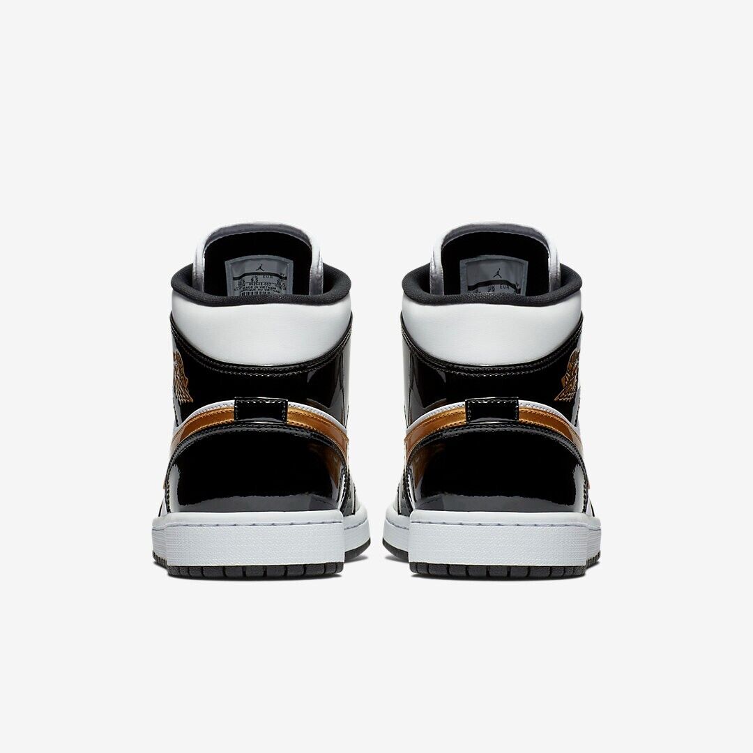 Size 9.5 - Jordan 1 Mid SE Patent Black Gold for sale online Size 9.5 - Jordan 1 Mid SE Patent Black Gold for sale online