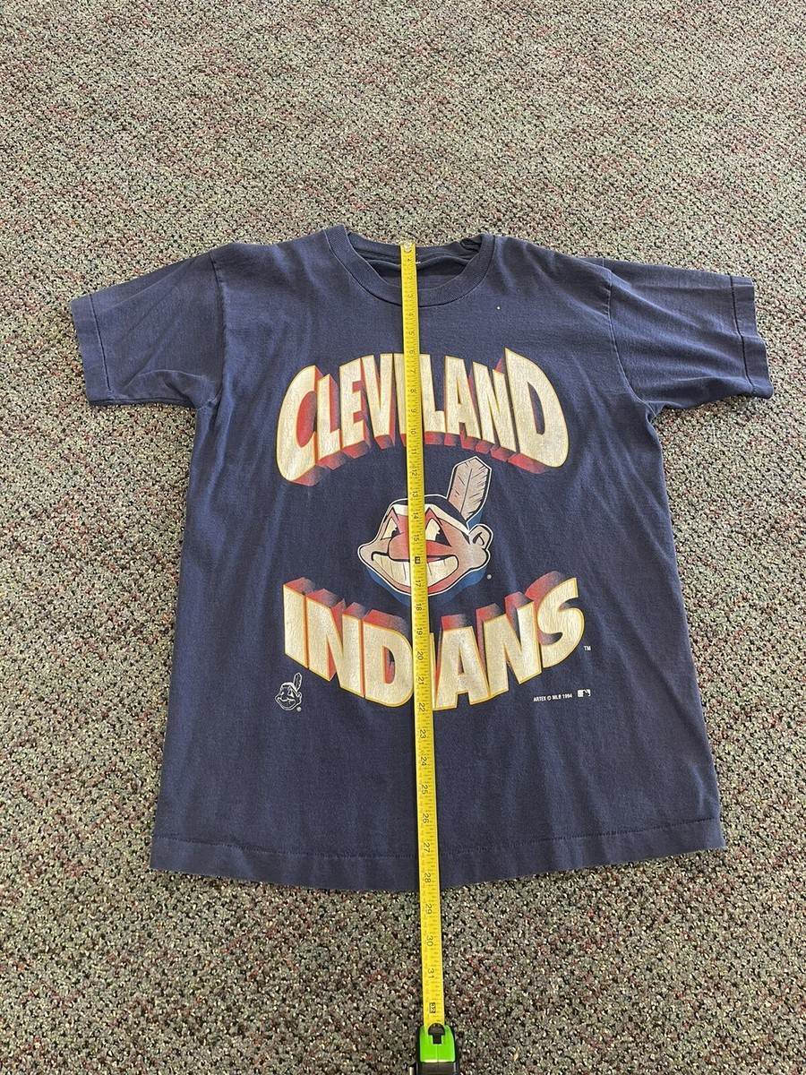 vintage cleveland indians t shirt mlb baseball blue used