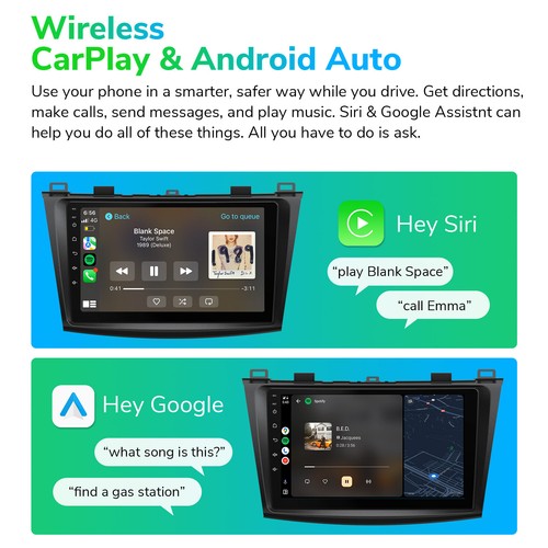 For Mazda 3 10-13 M3BLA12S Car Radio Stereo Android Auto 13 CarPlay 8Core 4G LTE - Picture 5 of 34
