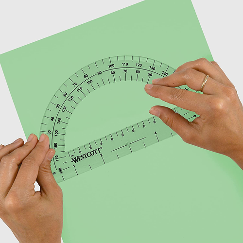 6-Inch Plastic 180 Degree Protractor, Clear - Picture 7 of 12