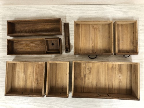 Y3852 TANSU wood Tamamoku sewing box furniture Japanese antique vintage storage - Picture 5 of 12