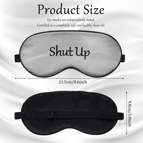 4 Pack Funny Sleep Eye Mask Blackout Blindfold with Adjustable Strap for Travel - Picture 6 of 7