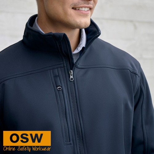 Mens Classic Softshell Jacket Breathable Zippered Vertical Pocket J3880 - Picture 3 of 8