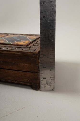 Mid Century Tile Top Jewelry Box (M3R) Wooden Case (JSF6) California Pottery - Picture 10 of 13