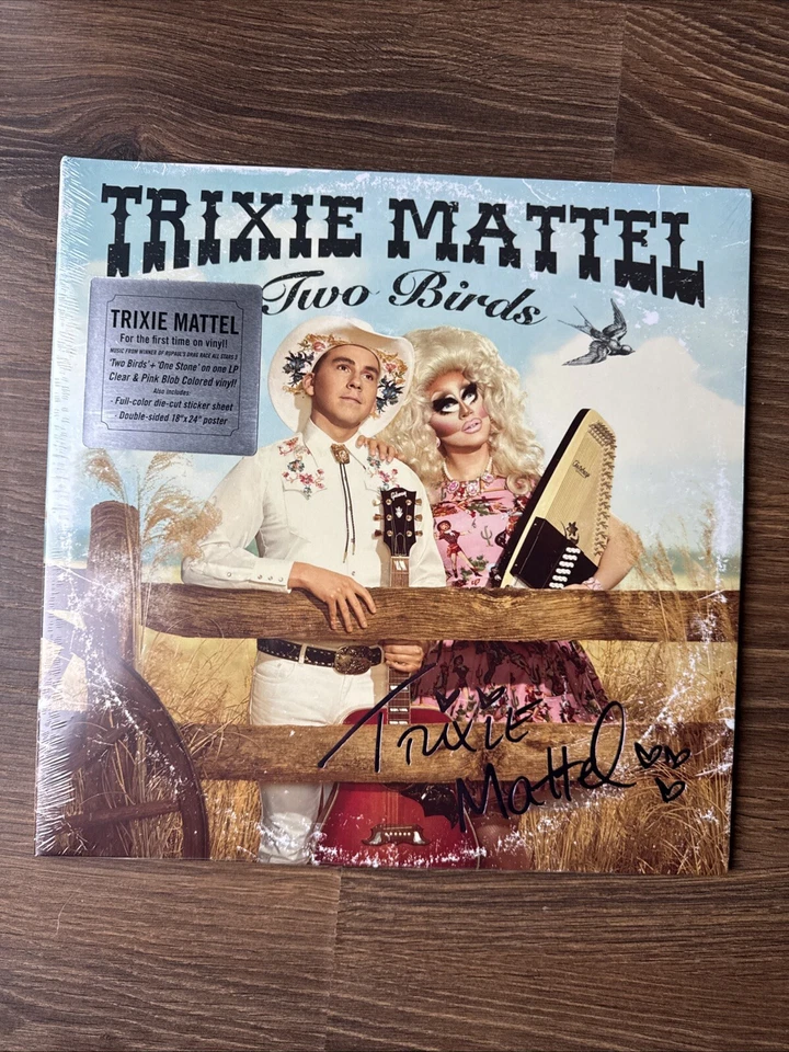 Trixie Mattel - Two Birds, One Stone - 12” Vinyl Record LP Signed Pink Blob Rare