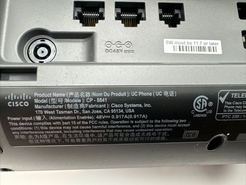Lot of 4 Cisco 8841 CP-8841 VoIP IP Color Display Charcoal Business Phones - Picture 5 of 5