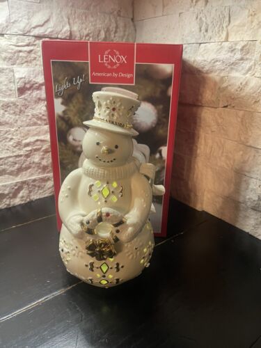 FIGURA ILUMINADA MUÑECO DE NIEVE LENOX HOLIDAY GEMS 9,5” ¡NUEVA EN CAJA!! - Imagen 4 de 12