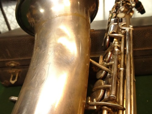 Wurlitzer Saxophon Tiefton Patent Dezember 1914 im Koffer - Bild 10 von 12