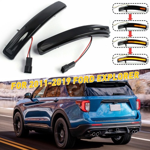 SMOKED SEQUENTIAL FOR EXPLORER LED SIDE 2011-2019 FORD MIRROR TURN SIGNAL LIGHT - Picture 15 of 23