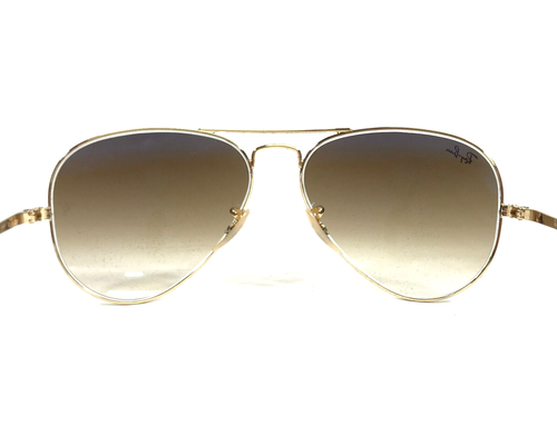 Ray-Ban Sunglasses RB3689 AVIATOR METAL II 9147/51 Gold Frame Brown Lenses 55 mm - Picture 9 of 14
