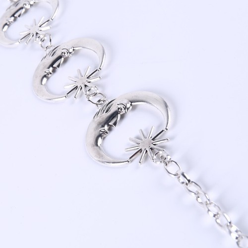 Women Ladys Crescent Moon Belt Silver Sun Metal Goth Punk Witch Waist Chain Belt - Bild 11 von 15