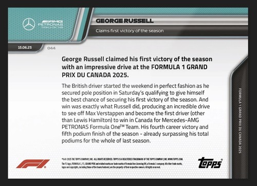 2025 TOPPS NOW ⭐ FORMULA 1 ⭐ SERIE / LISTA (PREVENDITA) - Zdjęcie 89 z 107