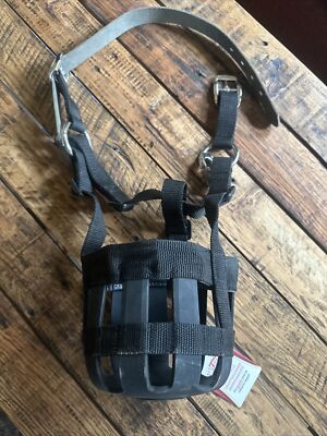 NWT Weaver Grazing Muzzle Size X-Small Black with Leather Crown Piece