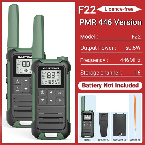 2pcs Baofeng F22 PMR446 FRS Walkie Talkies - Zdjęcie 17 z 44