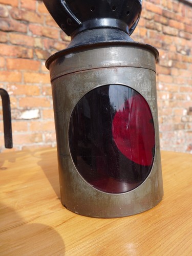 Antike BR Eisenbahnlampe inkl. Einsatz Display Sammler grün rot weiß Filter - Bild 7 von 9