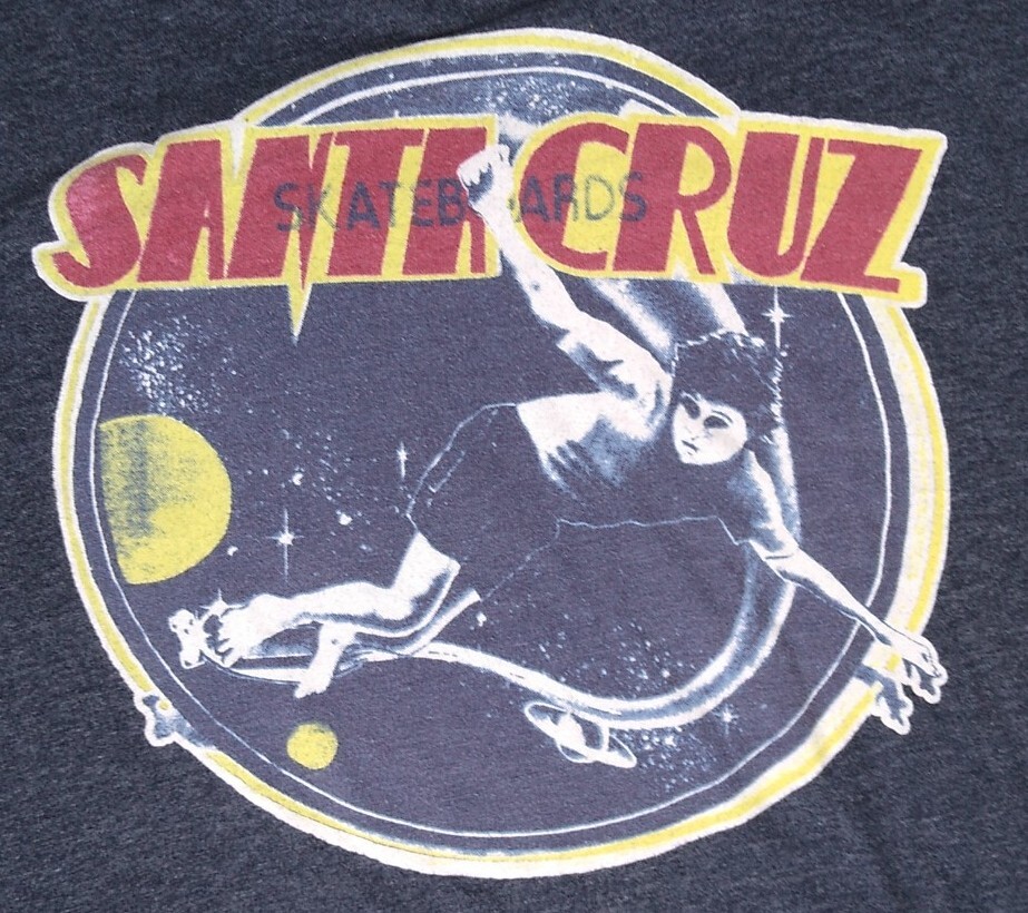 Camiseta Vintage The Original Santa Cruz Santa Cruz Talla M Galaxia Planetas Gris