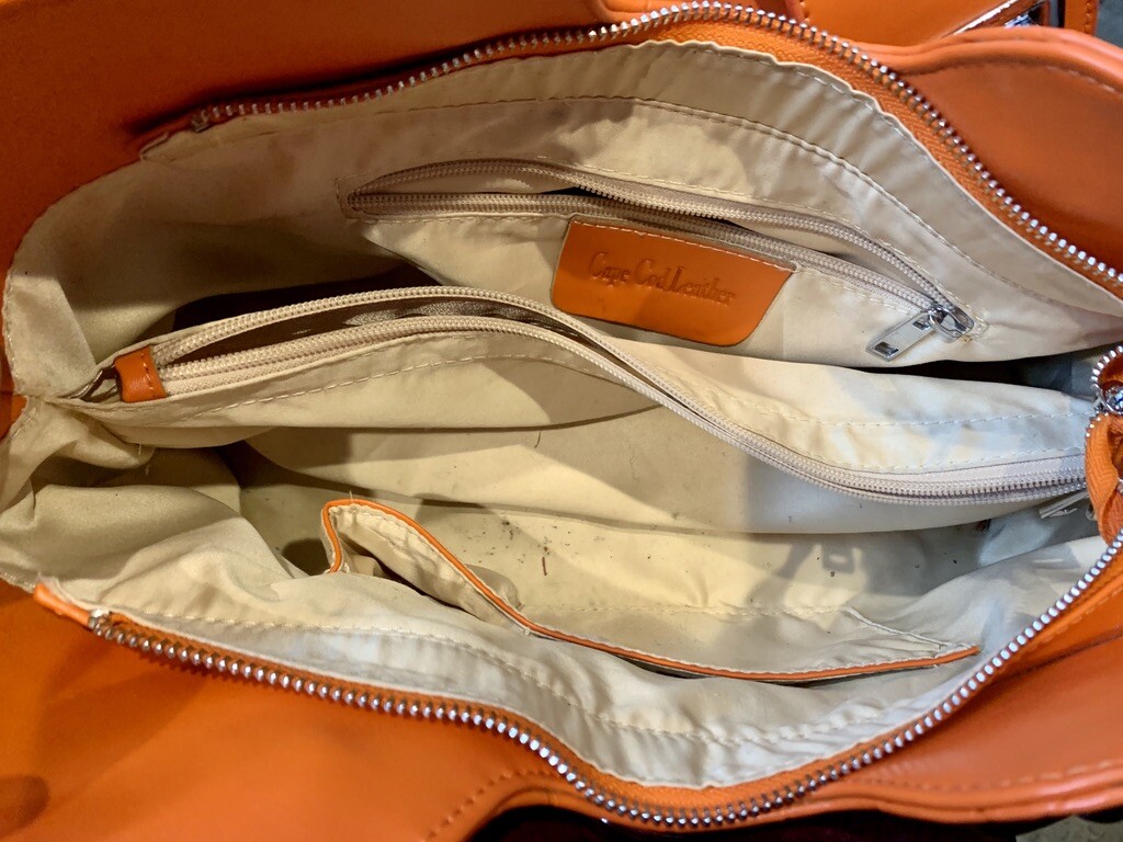 Cape Cod Leather orange tote bag eBay