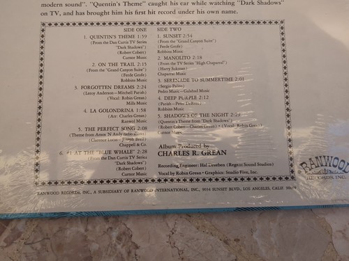 CHARLES RANDOLPH GREAN quentin's theme ( pop ) NOS SEALED - Foto 4 di 4