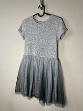 Cat  Jack Gray Dress Sparkly gray tulle skirt girl Size Large 10/12
