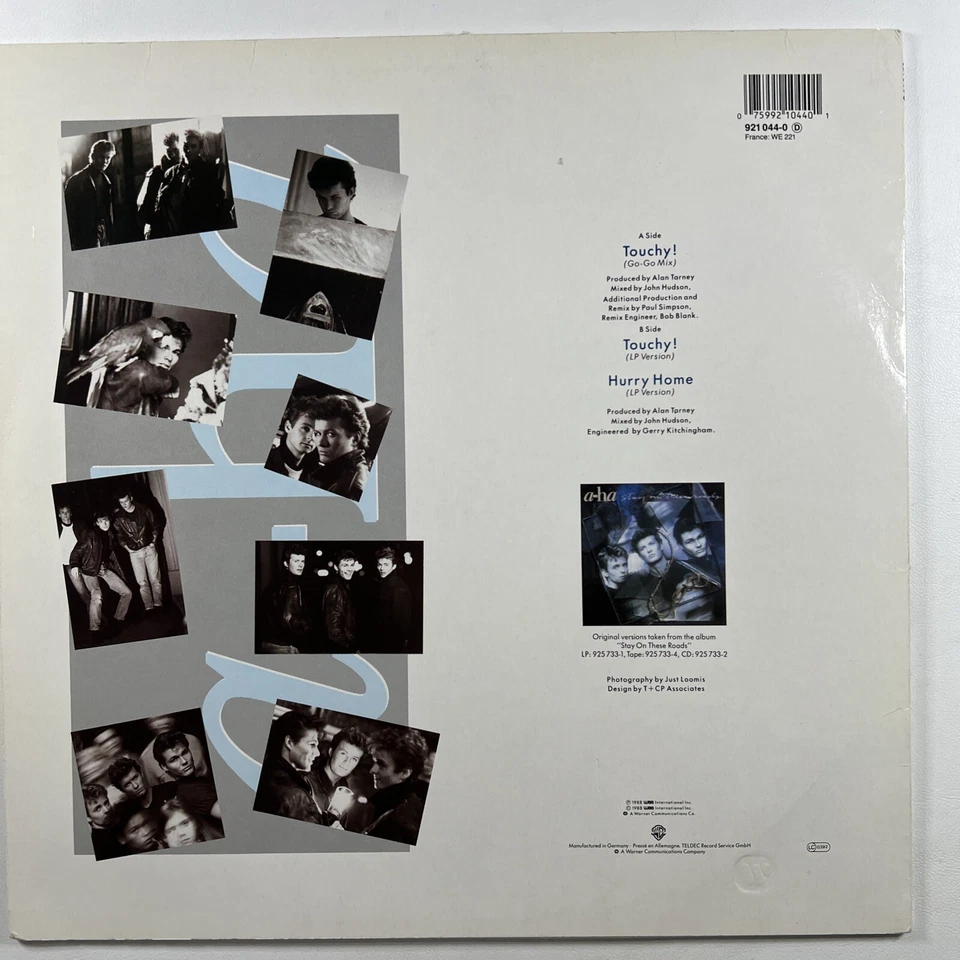 a-ha “Touchy! (Go-Go Mix) / Hurry Home LP/Warner Bros.1988 UK 12" Single (VG+) - Image 2 of 4
