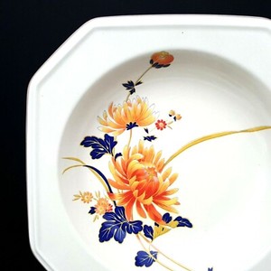 Mikasa-Majestic-Continental-Ivory-4-Soup-Bowls-Orange-Flowers-8-3-8-in-Japan-EUC