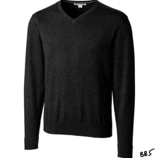 Cutter & Buck Men's Black Lakemont V-Neck Sweater XXL BLACK