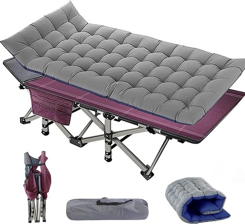 MOPHOTO Folding Camping Bed Military Heavy Duty Sleeping Cot Mattress Carry Bags - Bild 15 von 18