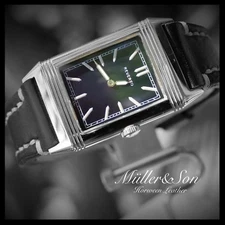 Müller&Son Horween Leather 20 mm Black Watch Strap for Jaeger-LeCoultre Reverso