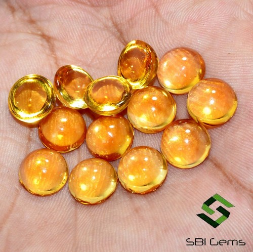Natural Citrine Round Cabochon 10 mm 51.30 CTS Lot 15 Pcs Calibrated Loose Gems - Picture 3 of 6