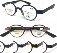 Round Reading Glasses 1.0 1.25 1.5 1.75 2.0 2.5 3.0 3.5 Retro Flexible Arm R881