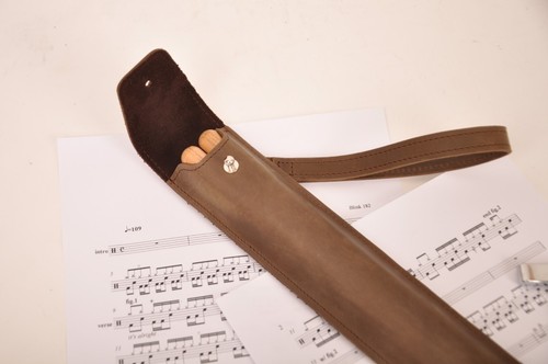 Handcrafted Leather Drumstick Holder Single Stick Case with Handle. Drum sticks - Picture 21 of 52