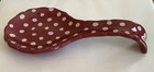 Pioneer Woman Spoon Rest Retro “Flea Market” Cranberry Polka Dot Stoneware(137ia