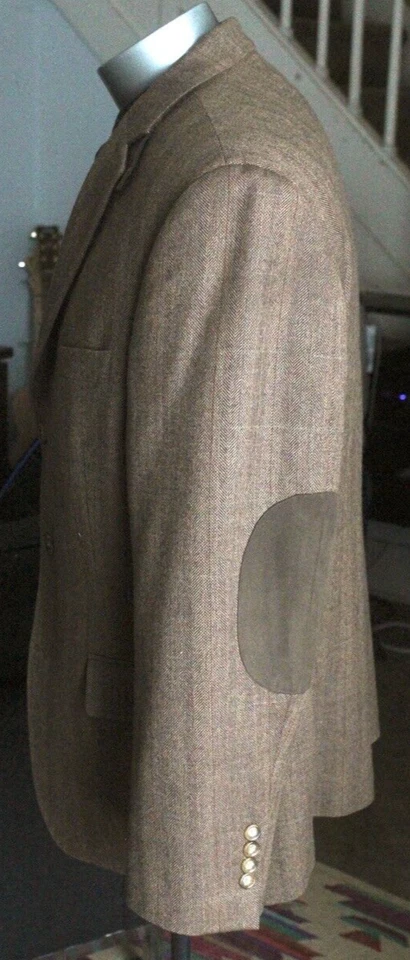 herringbone Alan Flusser езды ягненка шерсти твидовый блейзер куртка спортивное пальто 44 R - Изображение 4 из 4