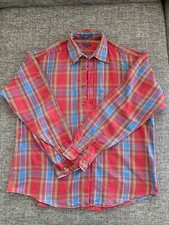 Mens XXL GANT Long Sleeved Red Blue Checked Shirt XXL 