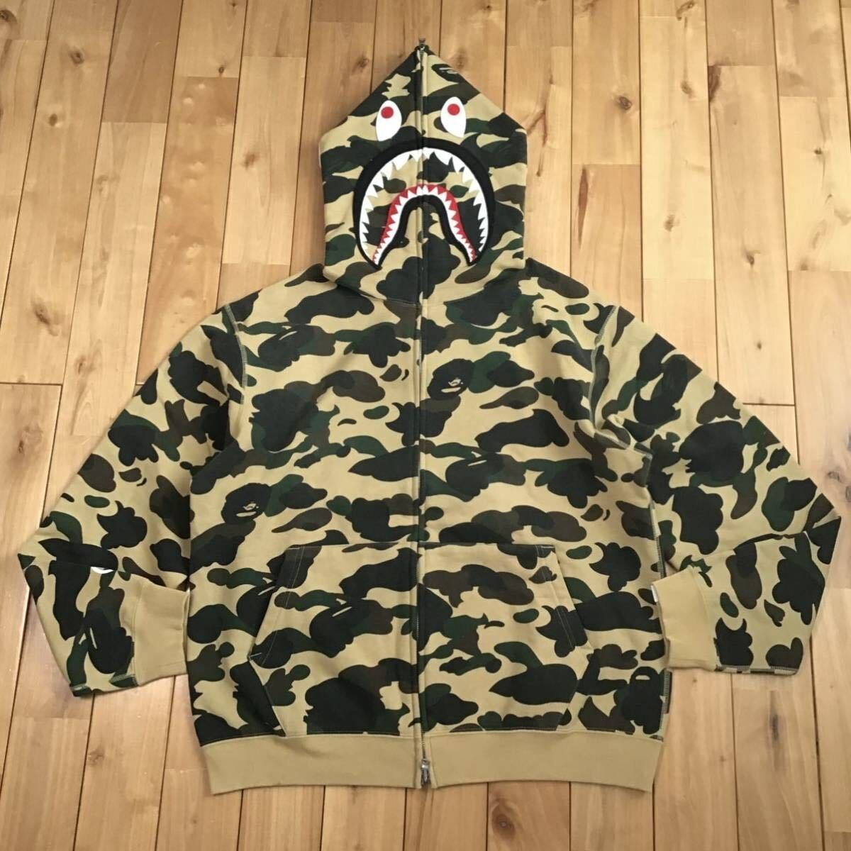 BAPE CAMO SHARK HOODIE ハーフ L BAPE A BATHING APE PURPLE COLOR CAMO SHARK FULL ZIP HOODIE W