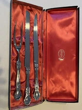Carvel Hall Carving Set, 3 Piece , Knife, Serrated Knife, Fork , Boxed, Vintage